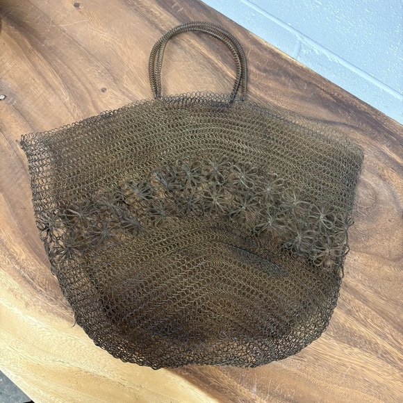 Vintage Handbags - Vintage Wire Mesh See Through Large Shopping Tote Bag